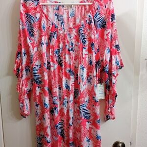 Pink and Blue Floral Dress